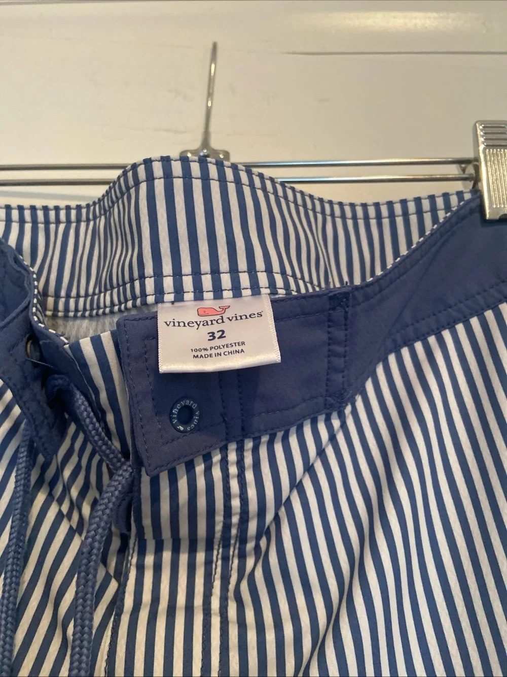 Vineyard Vines Navy & White Striped Swim Hybrids with Multicolor Fish Side Panel